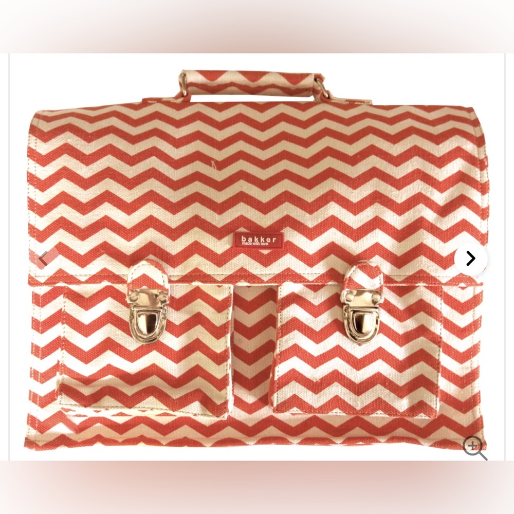 Bakker Made With Love Orange Chevron School Backpack